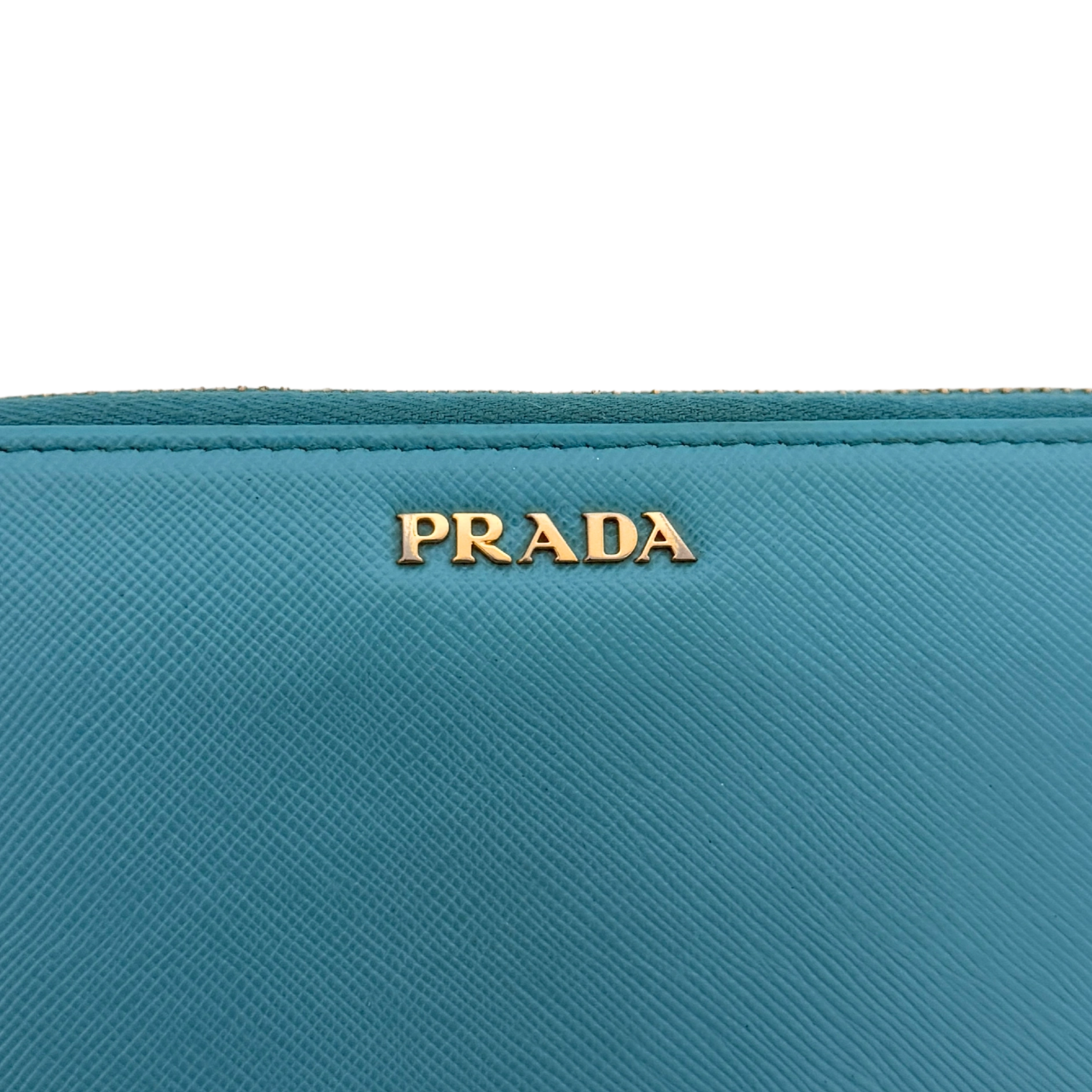 Prada Zippy Geldbörse aus Saffiano Leder Blau / gut Prada