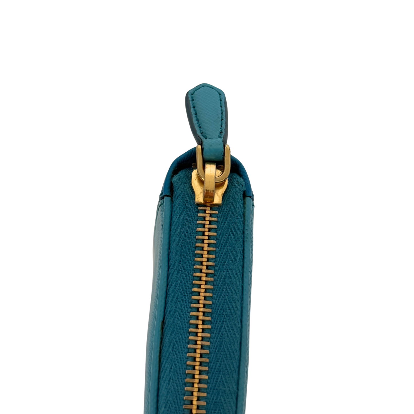 Prada Zippy Geldbörse aus Saffiano Leder Blau / gut Prada
