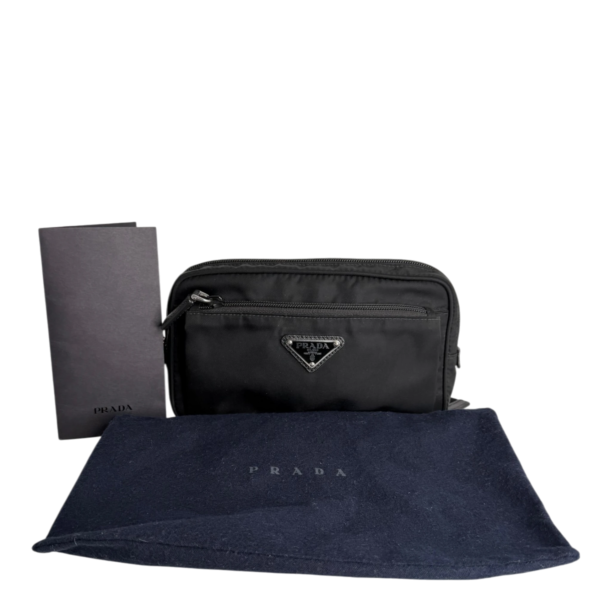 Prada Pre-Owned Kleine Tessuto Gürteltasche schwarz / sehr gut Prada