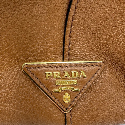 Prada Hobo Schultertasche 1BC051 Leder braun / neuwertig Prada