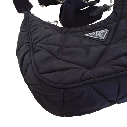 Prada Hobo Tasche Re-Nylon Padded Schultertasche schwarz 2025 / neuwertig Prada