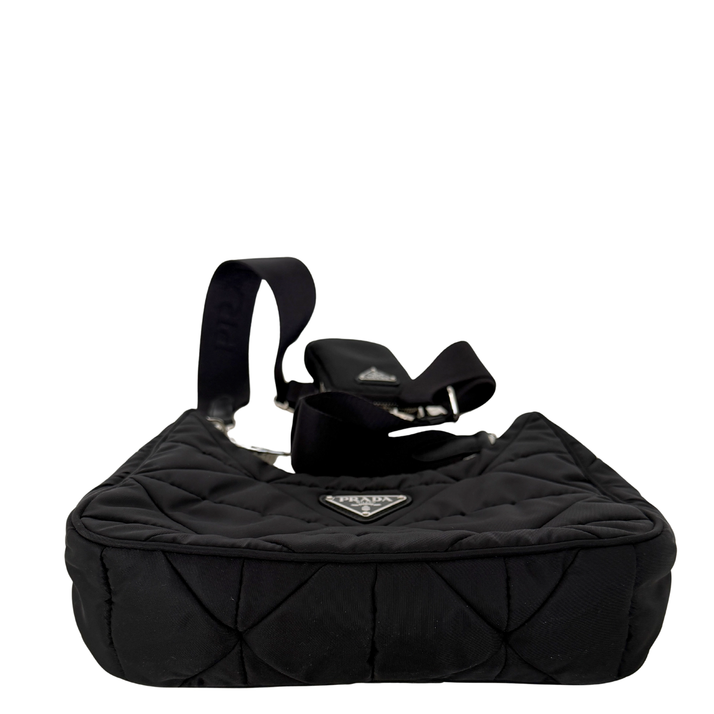 Prada Hobo Tasche Re-Nylon Padded Schultertasche schwarz 2025 / neuwertig Prada