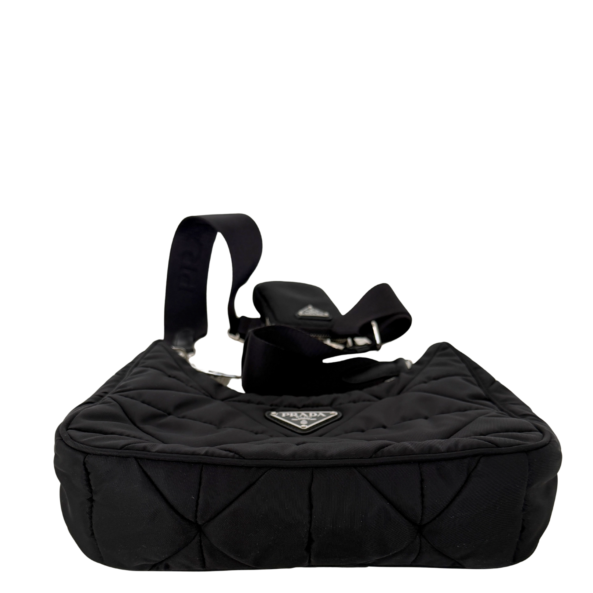 Prada Hobo Tasche Re-Nylon Padded Schultertasche schwarz 2025 / neuwertig Prada