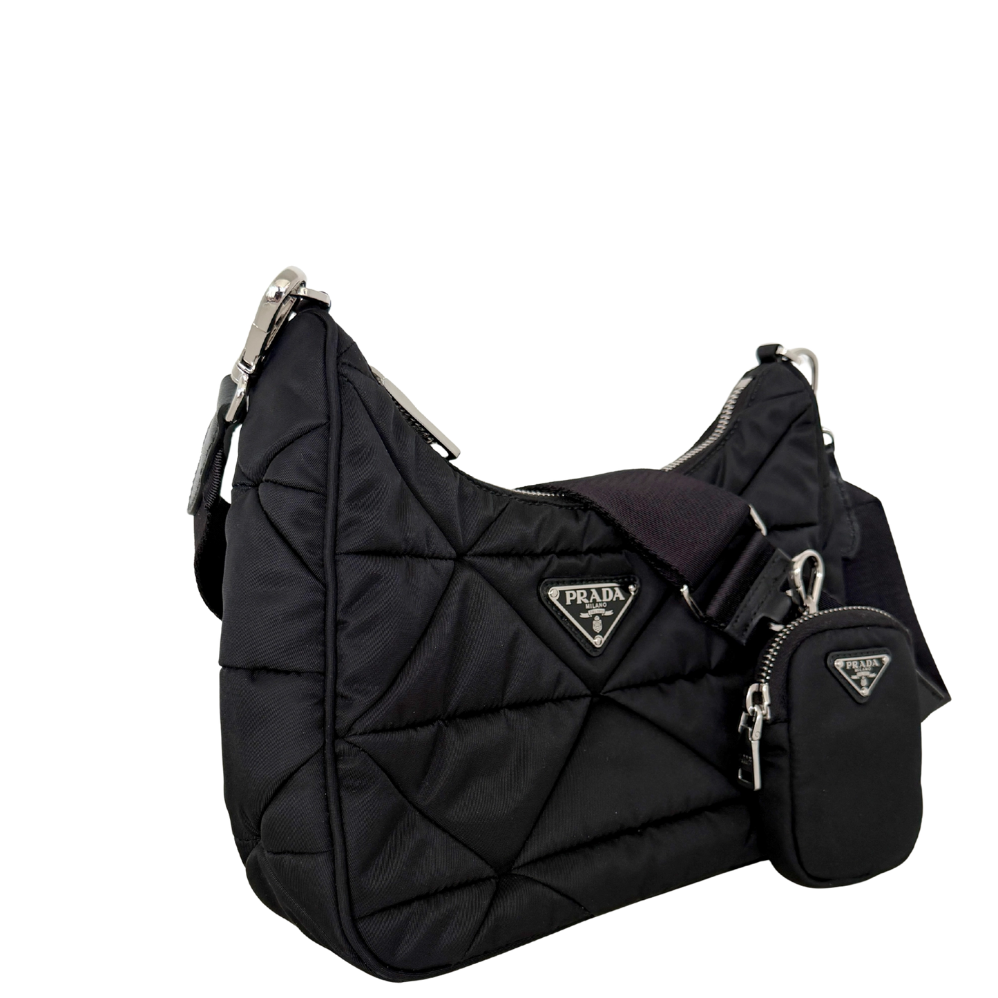 Prada Hobo Tasche Re-Nylon Padded Schultertasche schwarz 2025 / neuwertig Prada