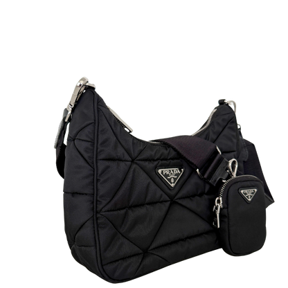 Prada Hobo Tasche Re-Nylon Padded Schultertasche schwarz 2025 / neuwertig Prada