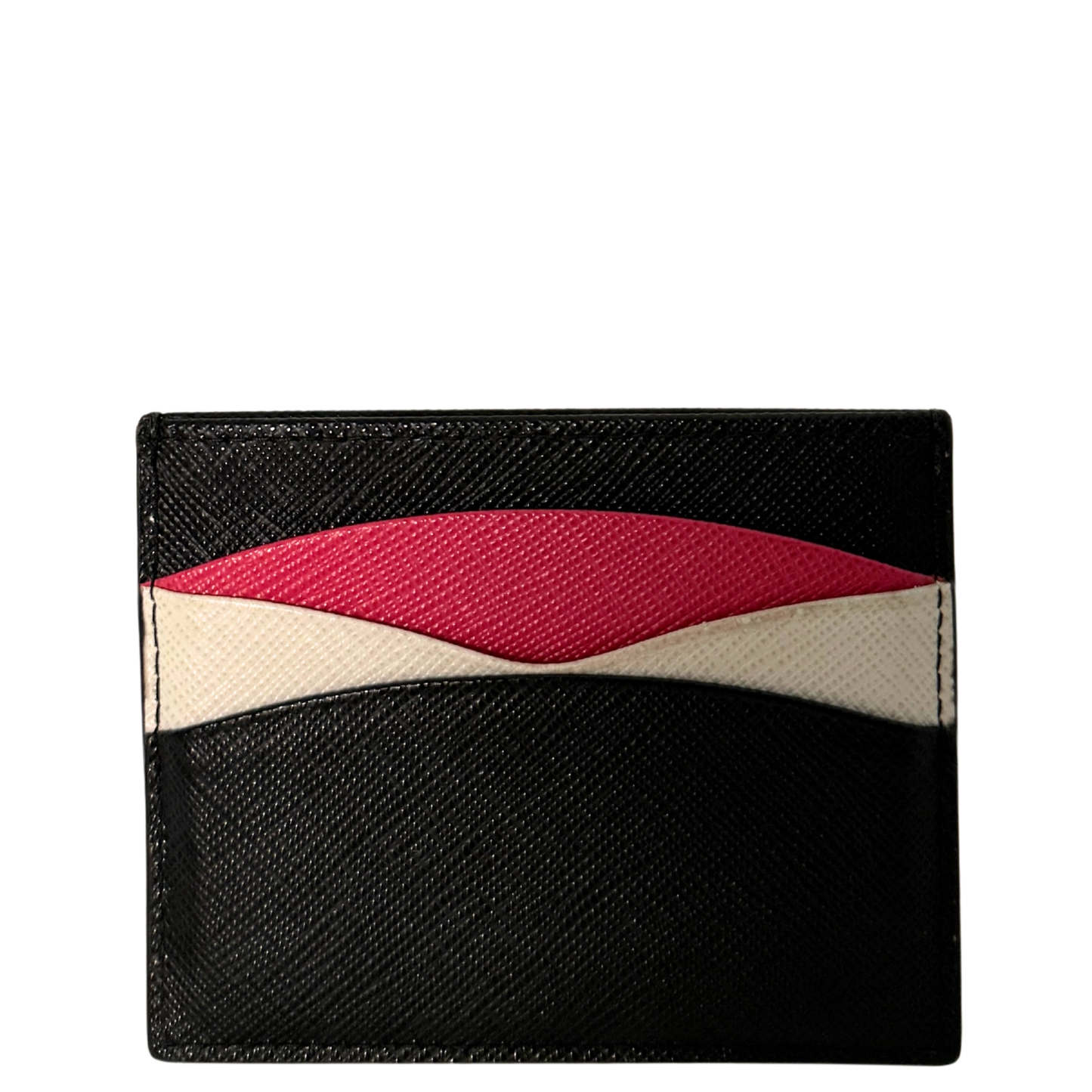 Prada Kartenetui aus Saffiano Leder Schwarz / sehr gut