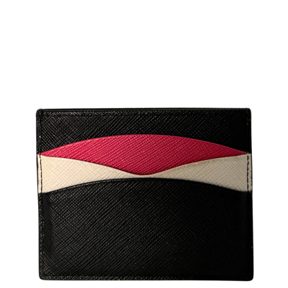 Prada Kartenetui aus Saffiano Leder Schwarz / sehr gut