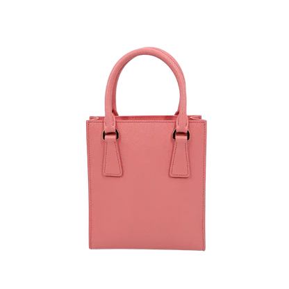Prada kleine Handtasche mit Logo Saffiano Leder pink Fullset / ungetragen Prada