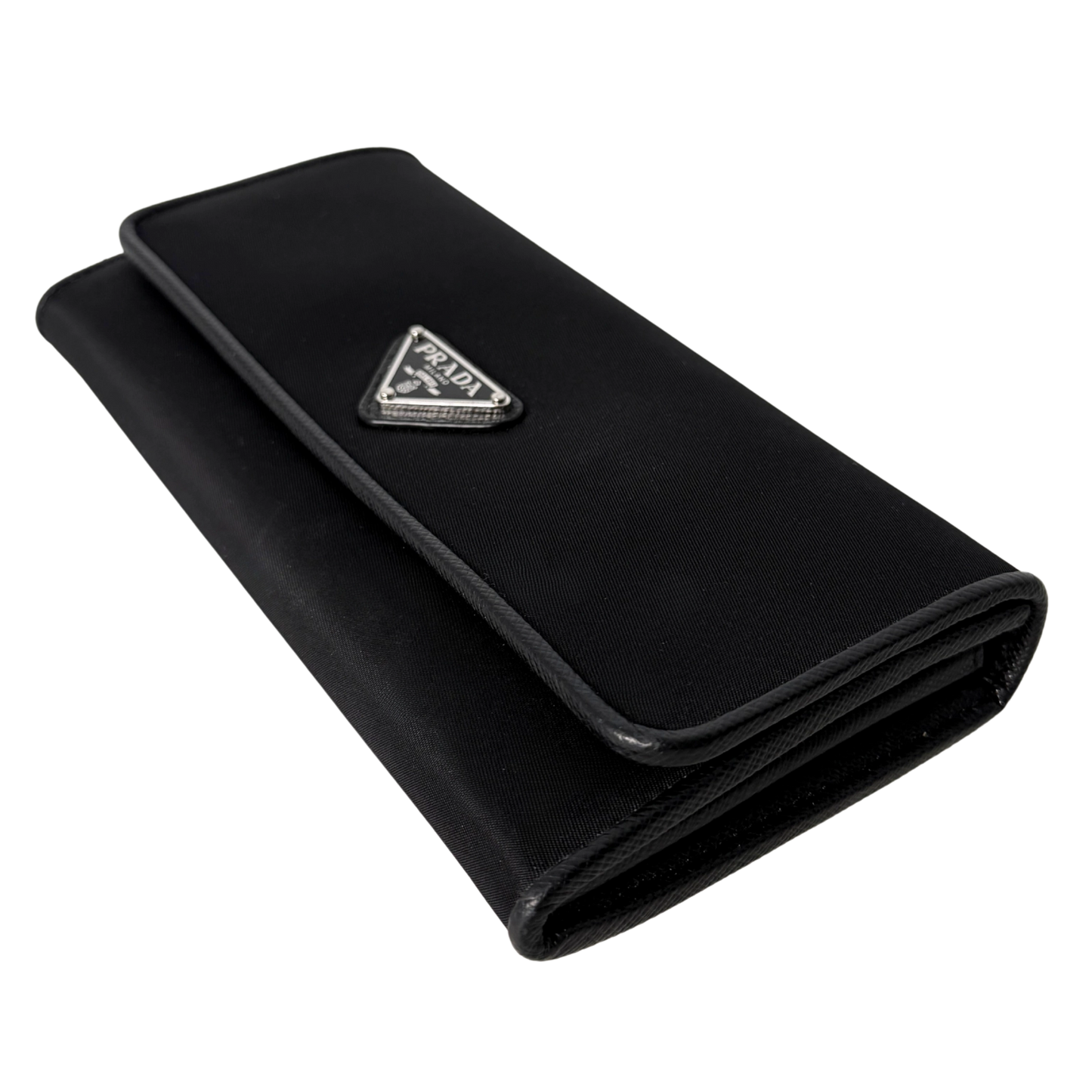 Prada Geldbörse aus Nylon und Saffiano-Leder Schwarz Fullset / sehr gut Prada