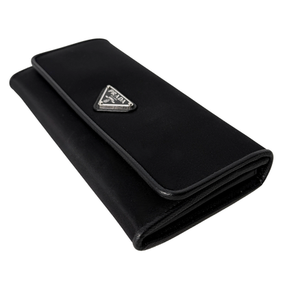 Prada Geldbörse aus Nylon und Saffiano-Leder Schwarz Fullset / sehr gut Prada