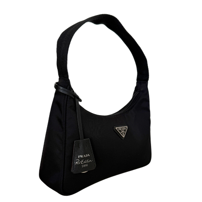Prada Re-Edition 2000 Mini Bag aus Re-Nylon schwarz Fullset / neuwertig Prada