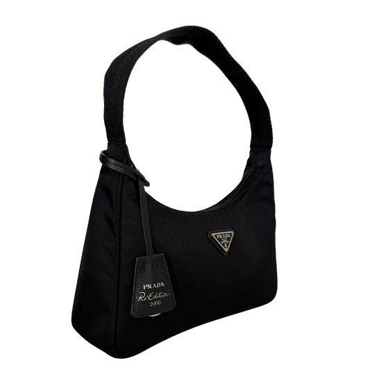 Prada Re-Edition 2000 Mini Bag aus Re-Nylon schwarz Fullset / neuwertig Prada