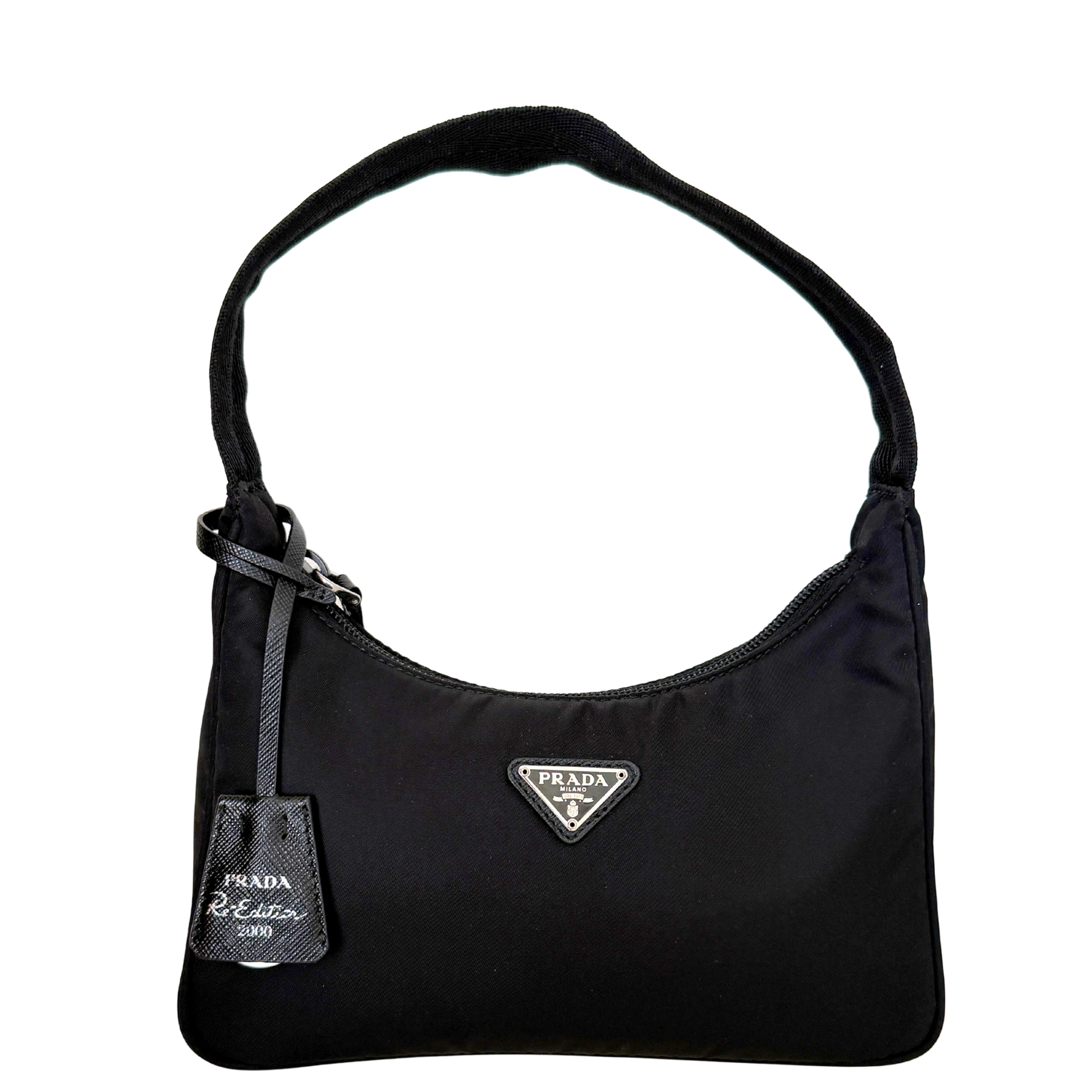 Prada Re-Edition 2000 Mini Bag aus Re-Nylon schwarz Fullset / neuwertig Prada