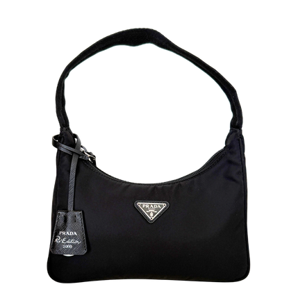 Prada Re-Edition 2000 Mini Bag aus Re-Nylon schwarz Fullset / neuwertig Prada