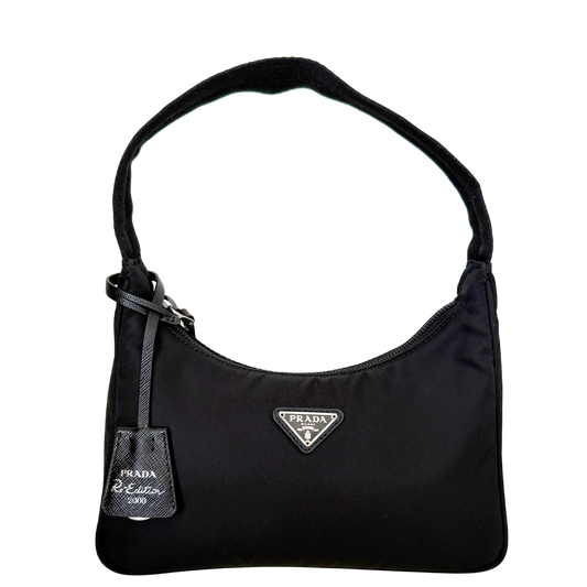 Prada Re-Edition 2000 Mini Bag aus Re-Nylon schwarz Fullset / neuwertig Prada