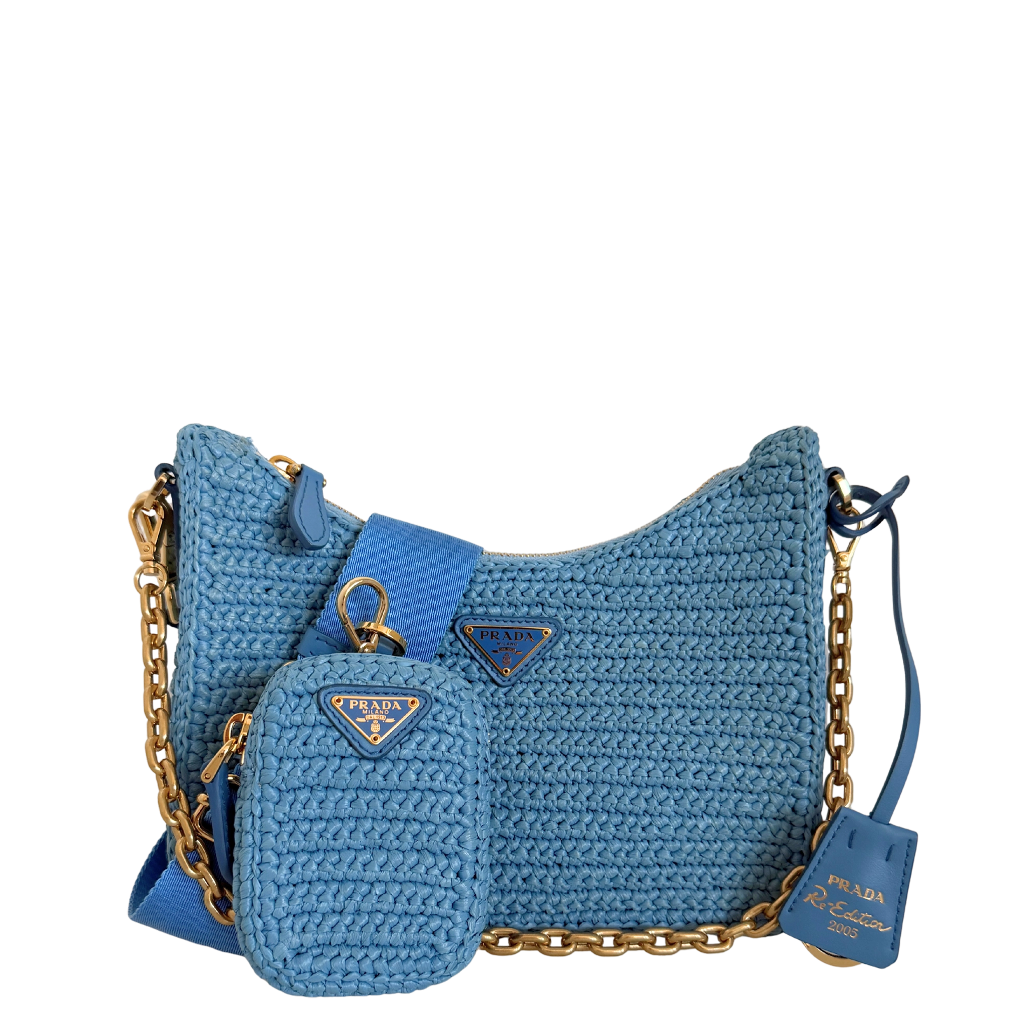 Prada Re-Edition 2005 Raffia hellblau /neuwertig Prada