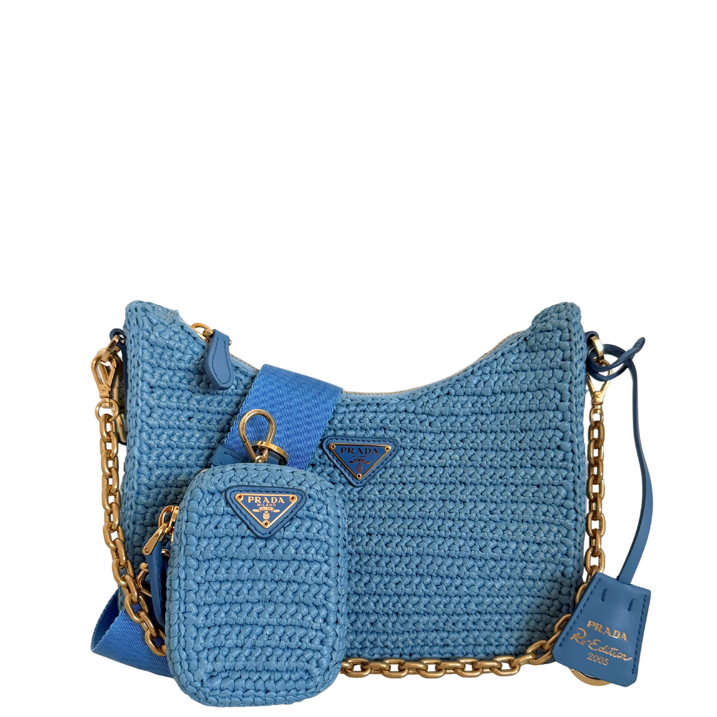 Prada Re-Edition 2005 Raffia hellblau /neuwertig Prada