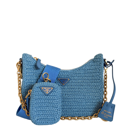 Prada Re-Edition 2005 Raffia hellblau /neuwertig Prada