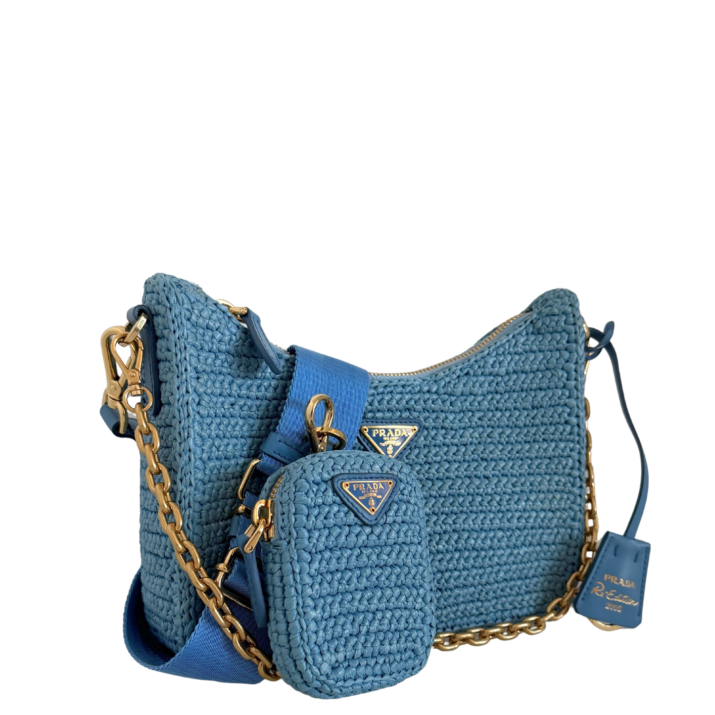 Prada Re-Edition 2005 Raffia hellblau /neuwertig Prada