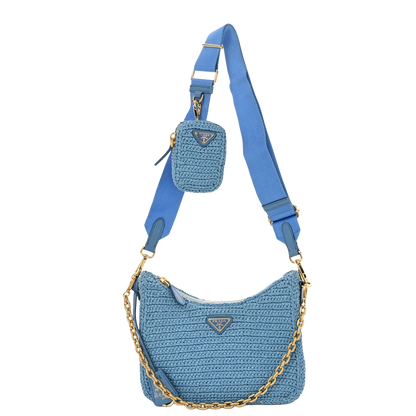 Prada Re-Edition 2005 Raffia hellblau /neuwertig Prada