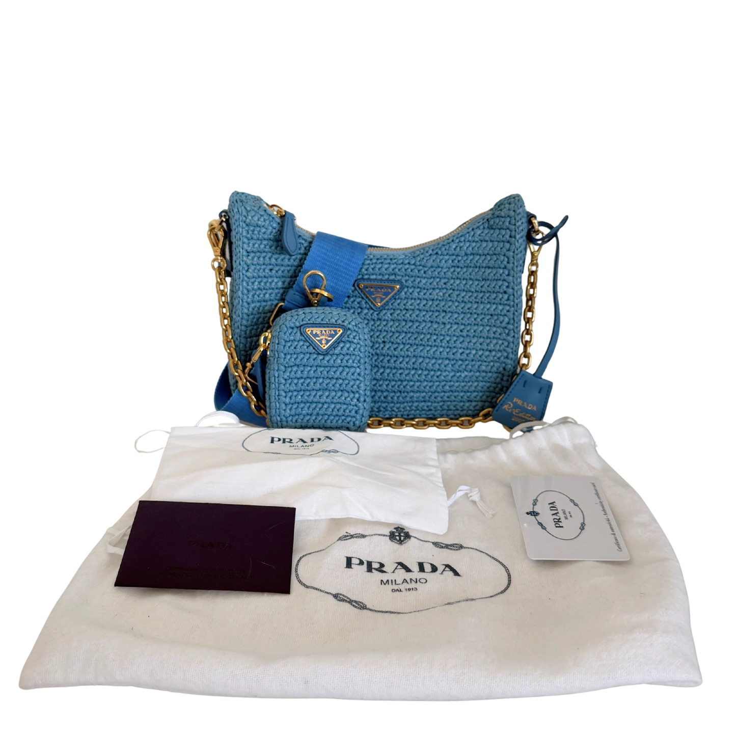 Prada Re-Edition 2005 Raffia hellblau /neuwertig Prada