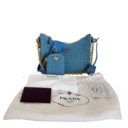 Prada Re-Edition 2005 Raffia hellblau /neuwertig Prada