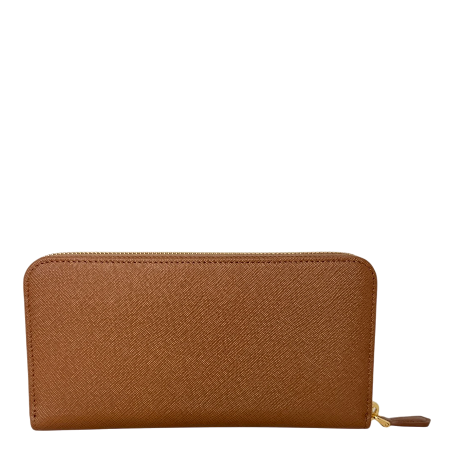 Prada Saffiano Zip Geldbörse Leder Karamell Fullset Prada