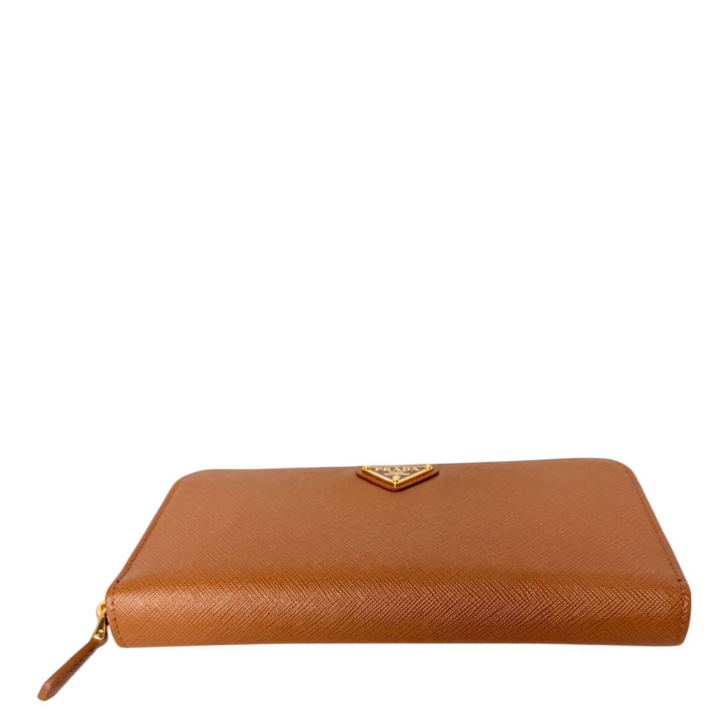 Prada Saffiano Zip Geldbörse Leder Karamell Fullset Prada