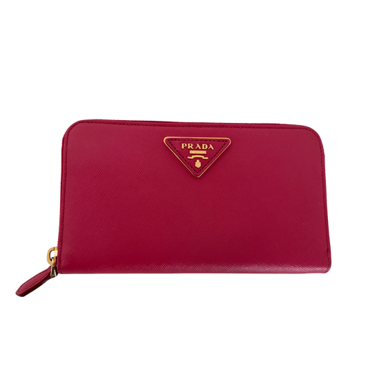 Prada Zippy Geldbörse aus Saffiano Leder Pink / sehr gut Prada