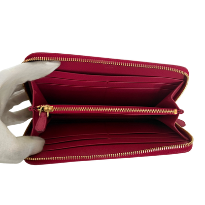 Prada Zippy Geldbörse aus Saffiano Leder Pink / sehr gut Prada