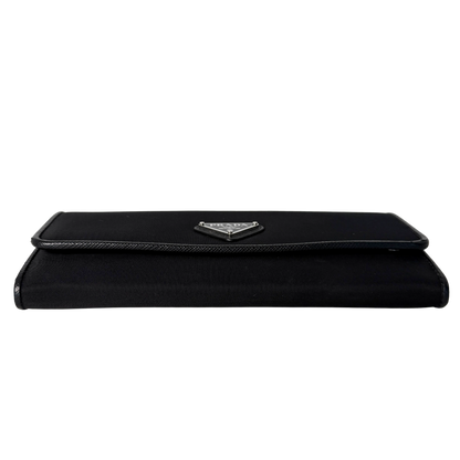 Prada Geldbörse aus Nylon und Saffiano-Leder Schwarz Fullset / sehr gut Prada