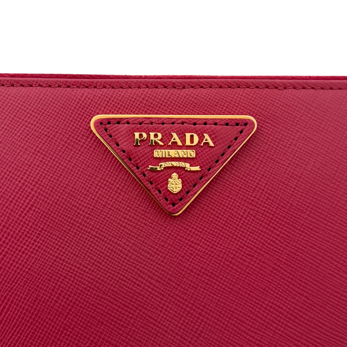 Prada Zippy Geldbörse aus Saffiano Leder Pink / sehr gut Prada