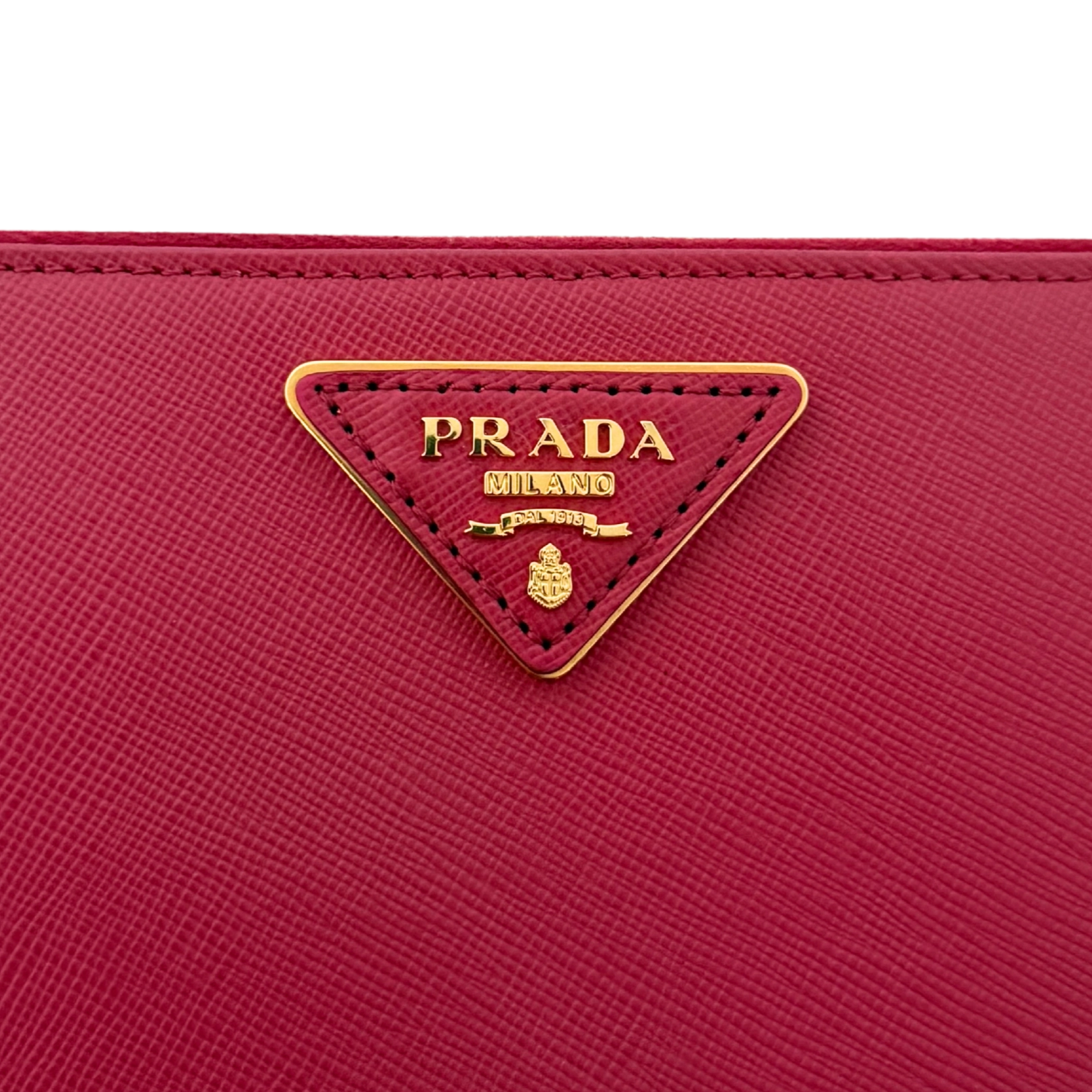 Prada Zippy Geldbörse aus Saffiano Leder Pink / sehr gut Prada