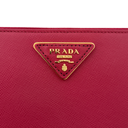 Prada Zippy Geldbörse aus Saffiano Leder Pink / sehr gut Prada