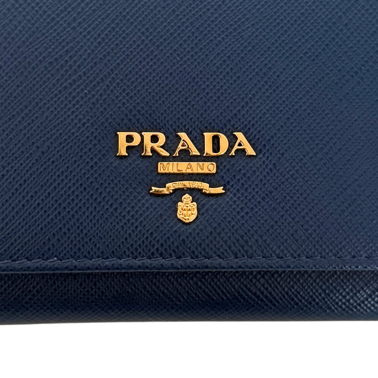 Prada lange Geldbörse aus Saffiano Leder Bluette / neuwertig Prada