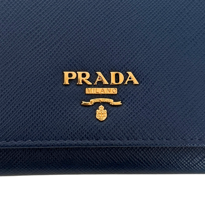 Prada lange Geldbörse aus Saffiano Leder Bluette / neuwertig Prada