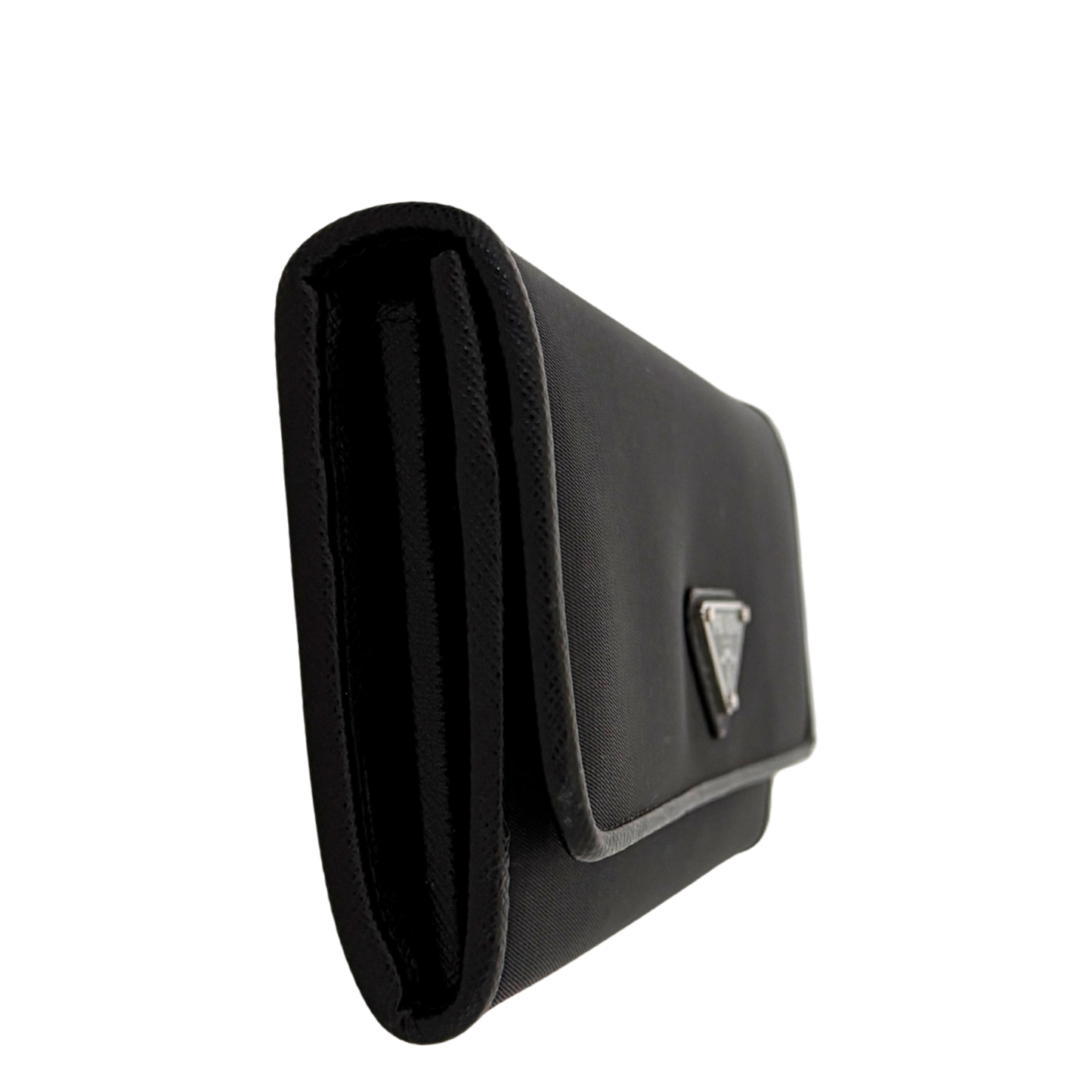 Prada Geldbörse aus Nylon und Saffiano-Leder Schwarz Fullset / sehr gut Prada