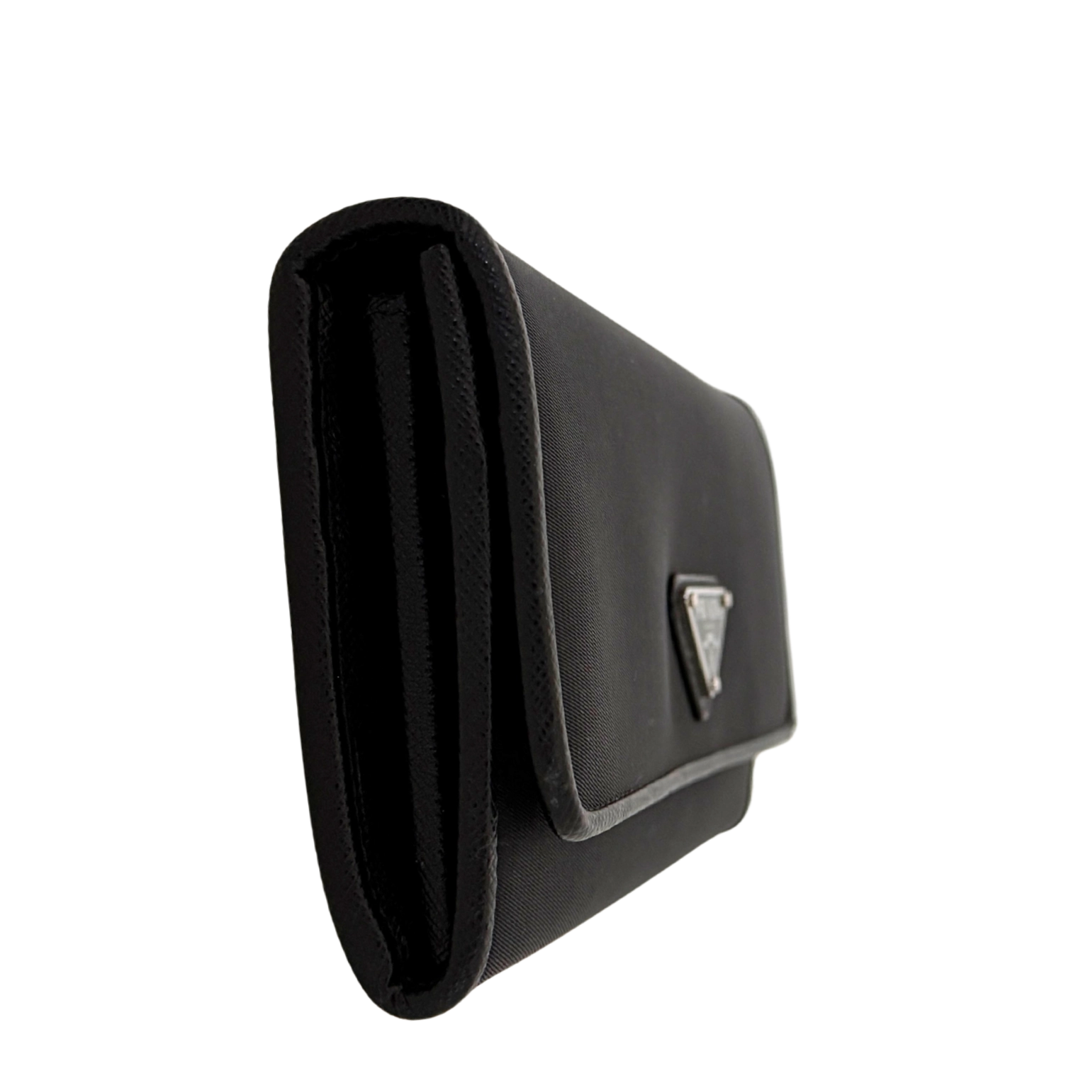 Prada Geldbörse aus Nylon und Saffiano-Leder Schwarz Fullset / sehr gut Prada