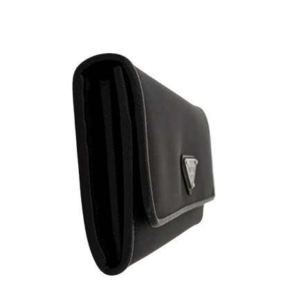 Prada Geldbörse aus Nylon und Saffiano-Leder Schwarz Fullset / sehr gut Prada