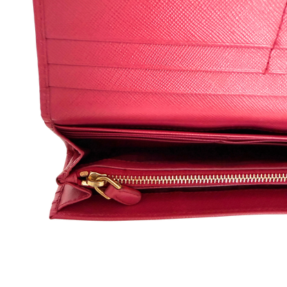 Prada lange Geldbörse aus Saffiano Leder Pink / gut Prada