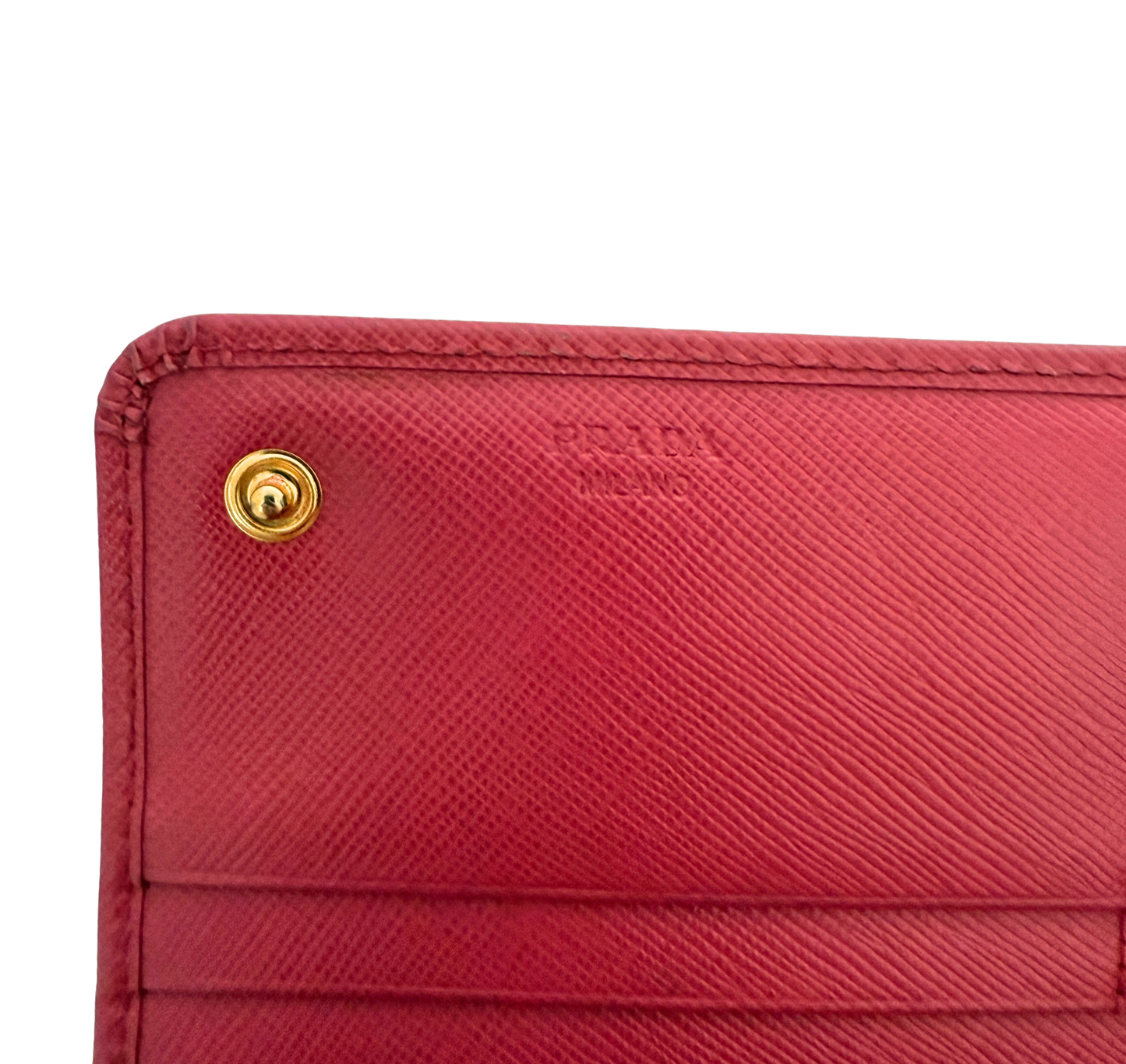 Prada lange Geldbörse aus Saffiano Leder Pink / gut Prada