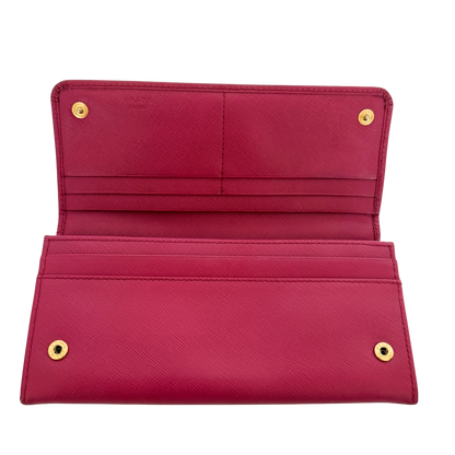 Prada lange Geldbörse aus Saffiano Leder Pink / gut Prada