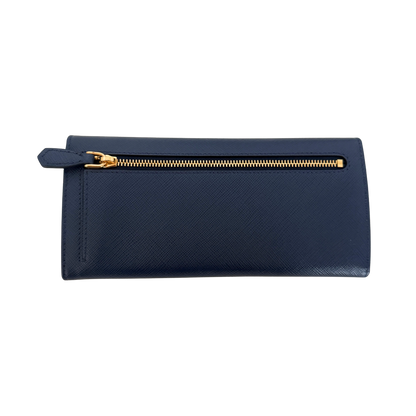 Prada lange Geldbörse aus Saffiano Leder Bluette / neuwertig Prada