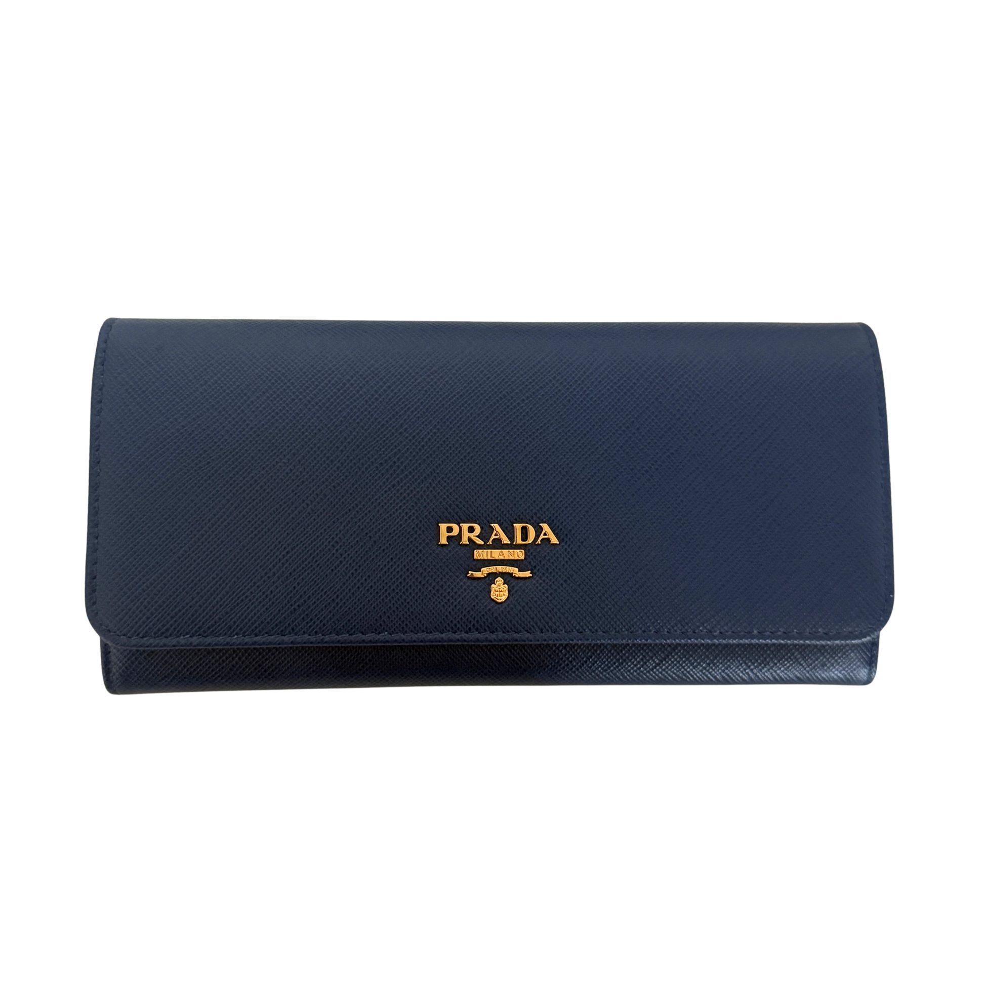 Prada lange Geldbörse aus Saffiano Leder Bluette / neuwertig Prada