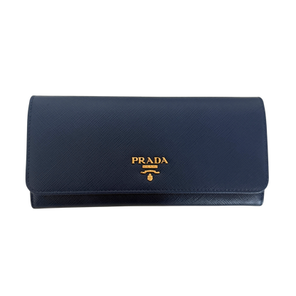 Prada lange Geldbörse aus Saffiano Leder Bluette / neuwertig Prada