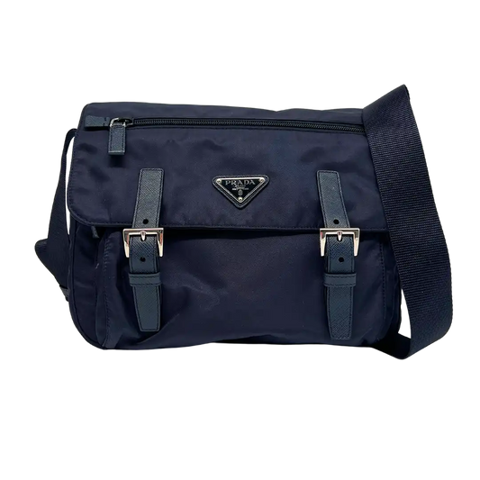 Prada Nylon Messenger Bag Schultertasche navy / neuwertig Prada