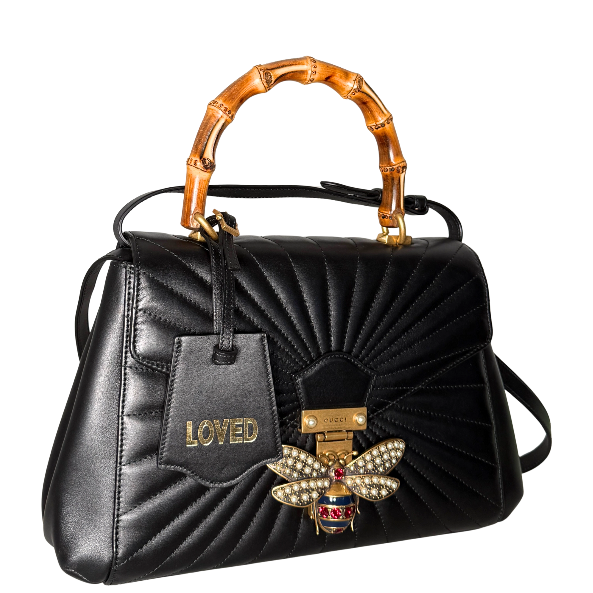 Gucci Queen Margaret Top Handle Tasche Schwarz / sehr gut Gucci