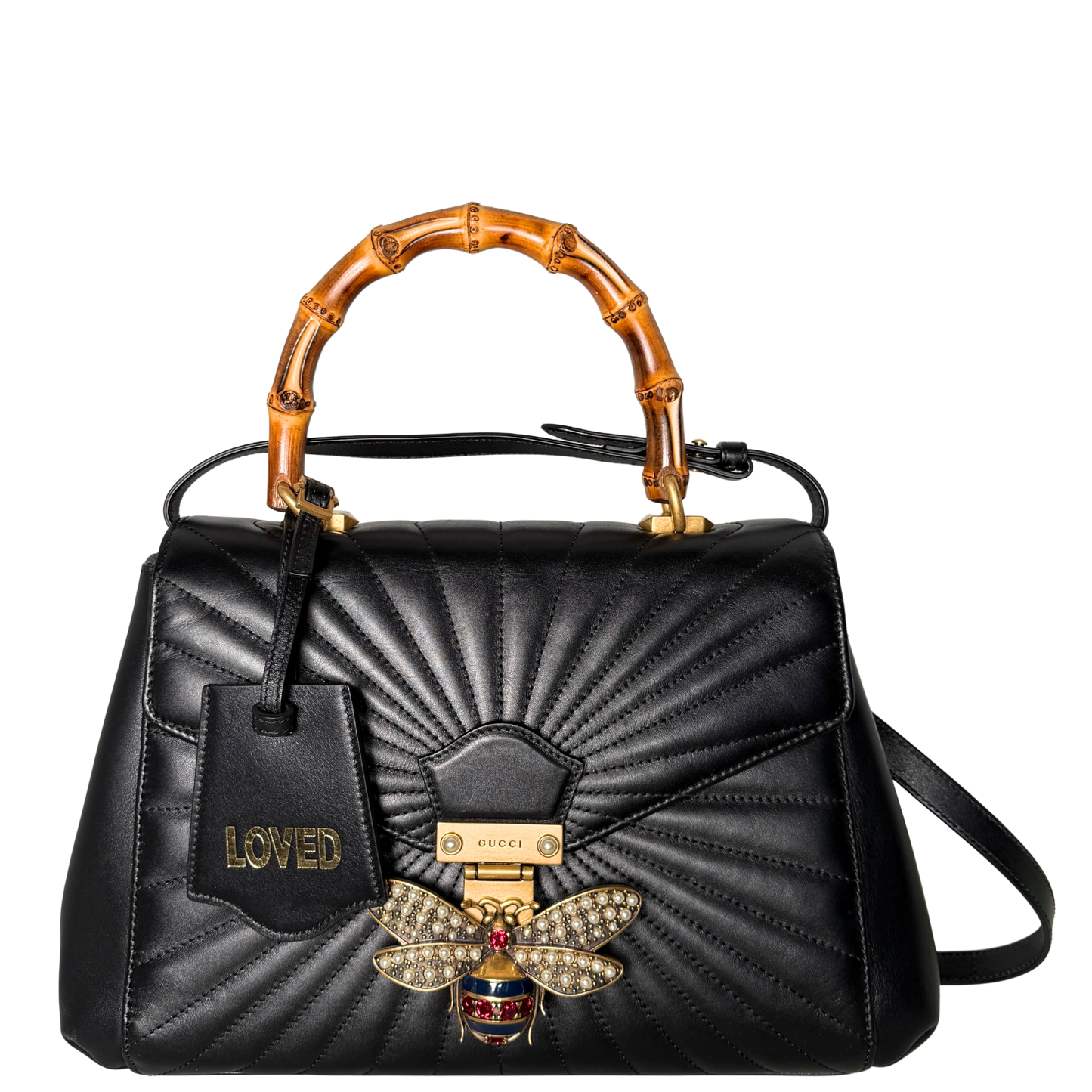 Gucci Queen Margaret Top Handle Tasche Schwarz / sehr gut Gucci