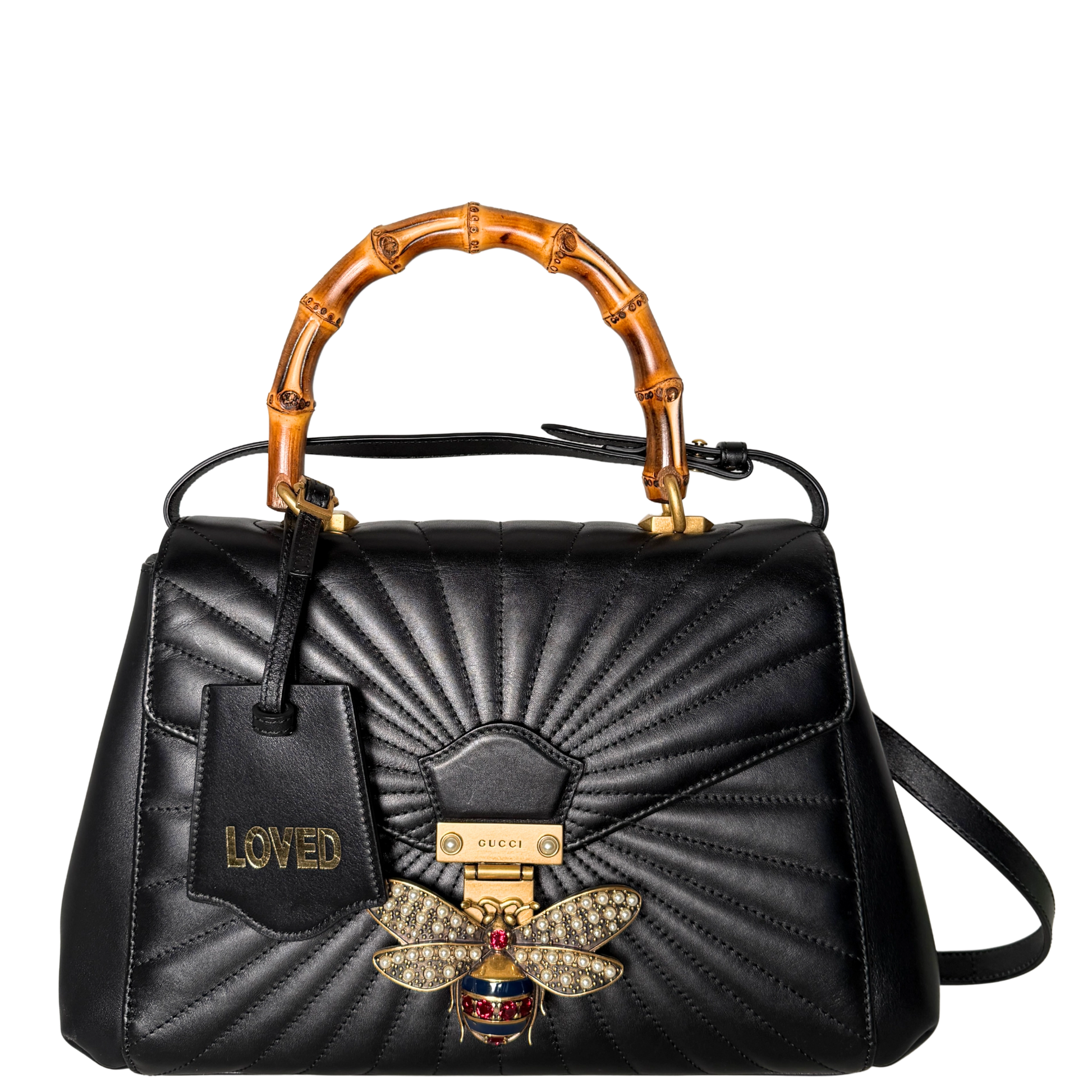 Gucci Queen Margaret Top Handle Tasche Schwarz / sehr gut Gucci