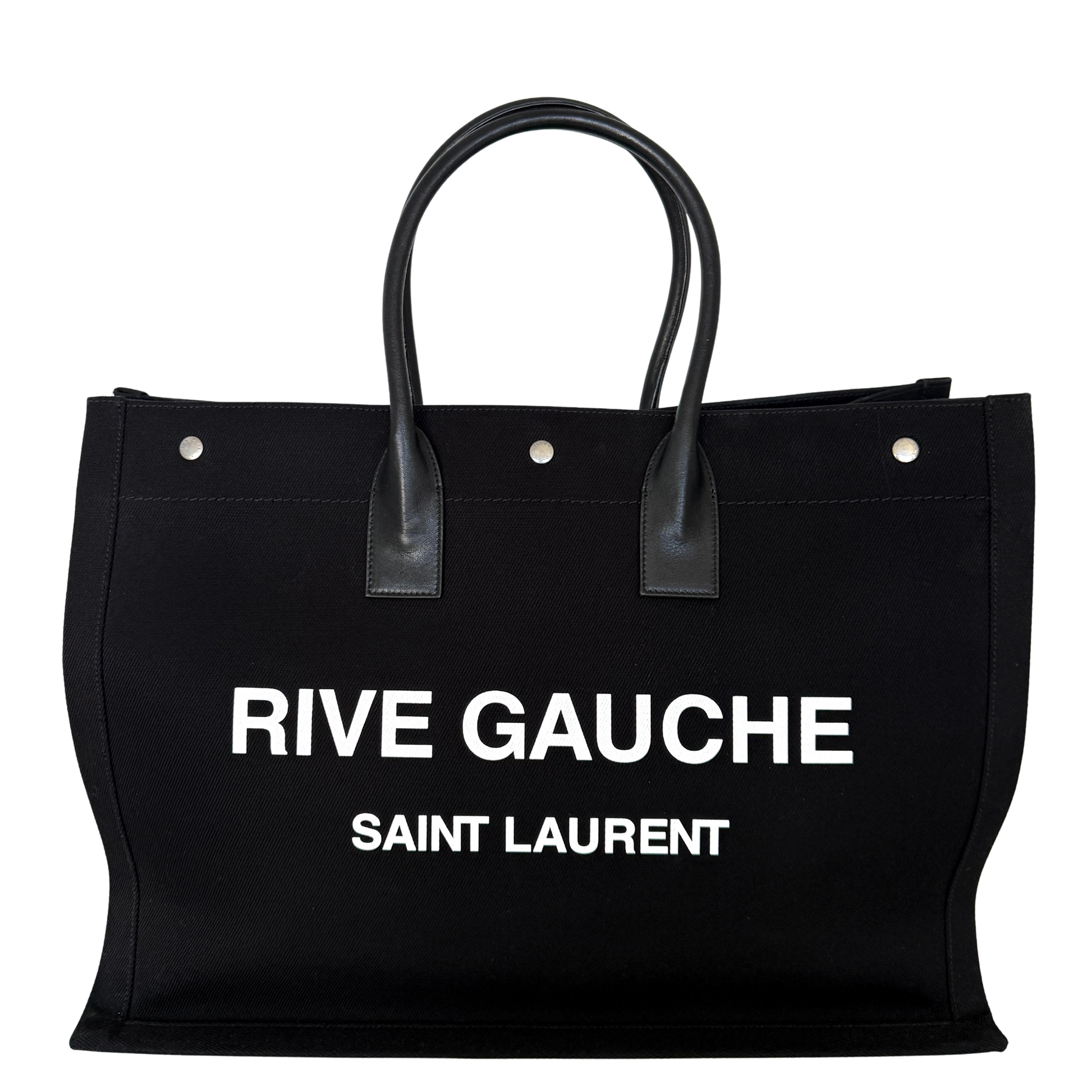 Saint Laurent Large Tote Tasche Rive Gauche Schwarz / sehr gut Saint Laurent